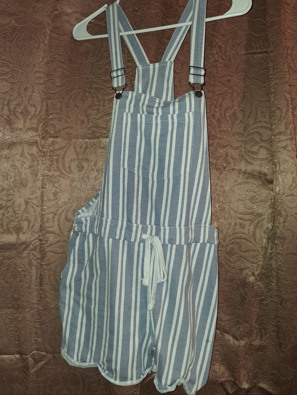 Wallflower Blue and White Striped Denim Overalls